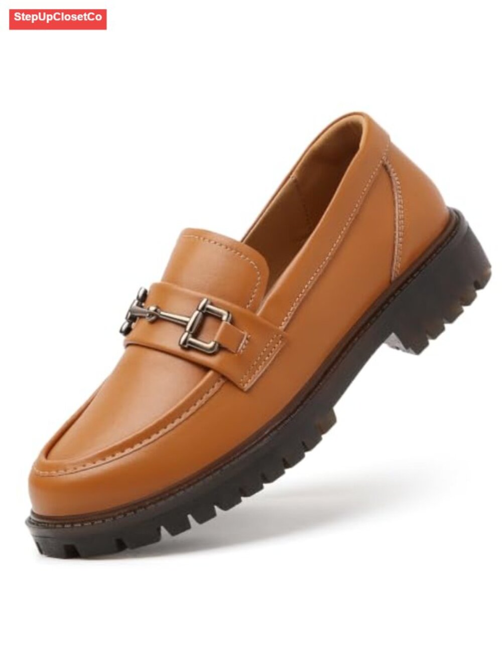 Women's Penny Loafers Slip On Leather Business Casual Round Toe